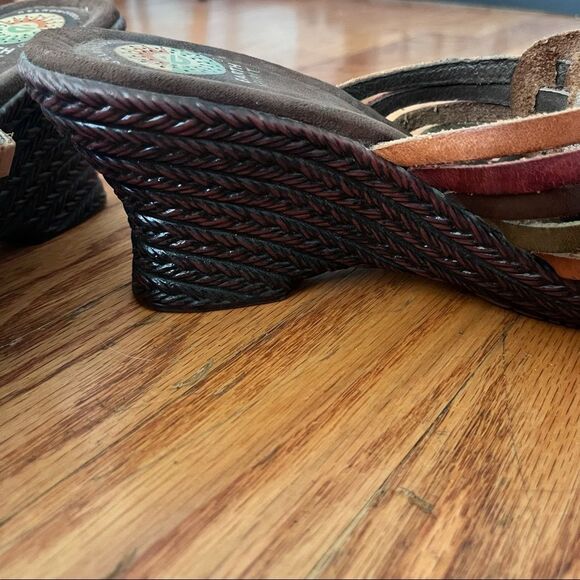 Earth Spirit Birch Leather Boho Colorful Sandals Size 9.5 - Picture 6 of 10